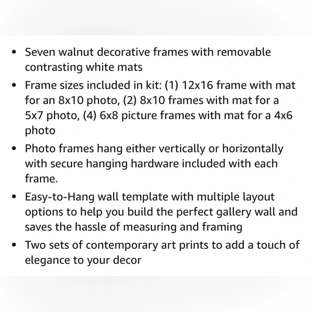 7-pc Walnut Gallery Wall Picture Frame Kit - Picture 7 of 7